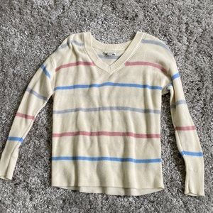 American eagle sweater, size xs, color cream pink and blue